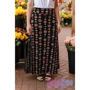 LuLaRoe Black w/ Medallions Maxi Skirt Sz. XL